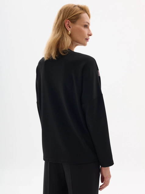 Oversize джемпер с фольгированным принтом