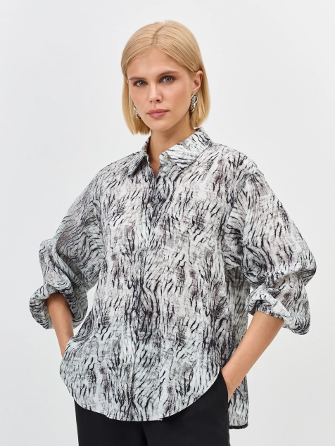 Блузка из вискозы с принтом