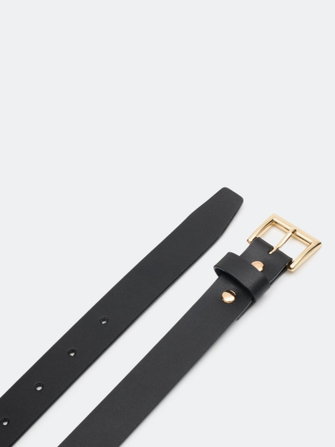 Ремень из натуральной кожи с квадратной пряжкой