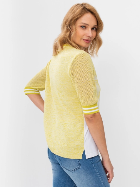 Комбинированный джемпер с принтом