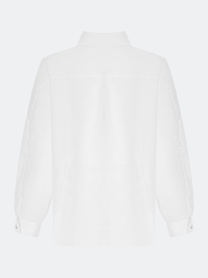 Полупрозрачная блузка с ажурной вышивкой