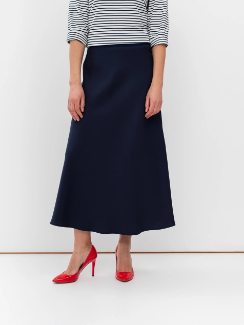 Юбка из 100% тенселя с акцентным поясом