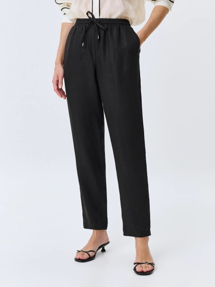 Зауженные брюки из 100% льна