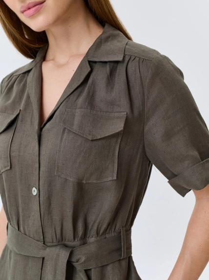 Платье-рубашка из 100% льна