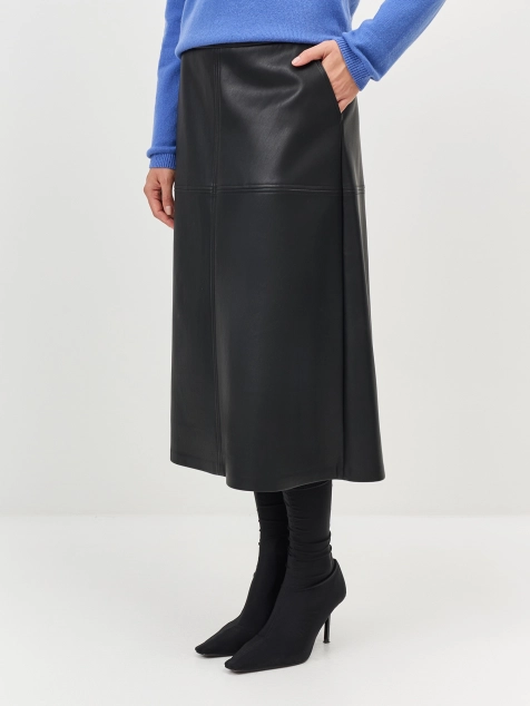 Юбка-трапеция из экокожи