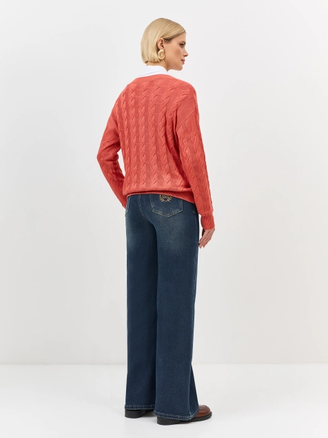 Широкие джинсы с деликатной варкой