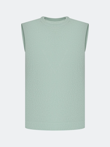 Мятный вязаный топ