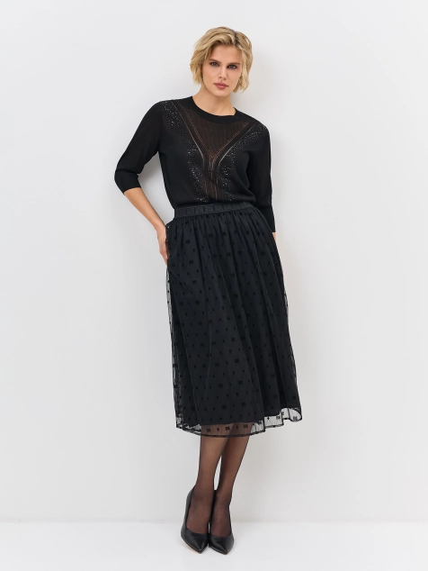 Джемпер с аппликацией стразами