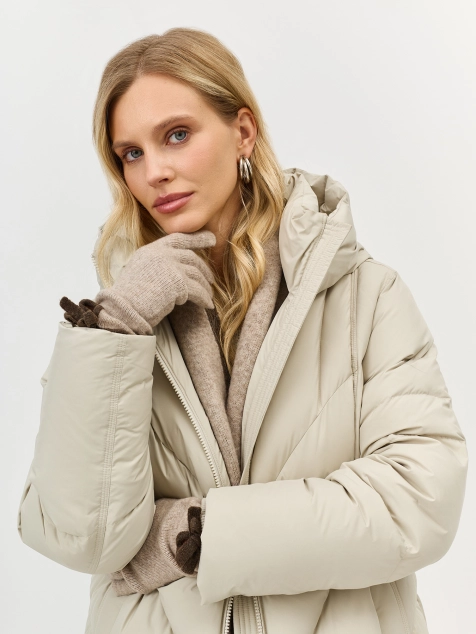 Вязаные перчатки с контрастной отделкой