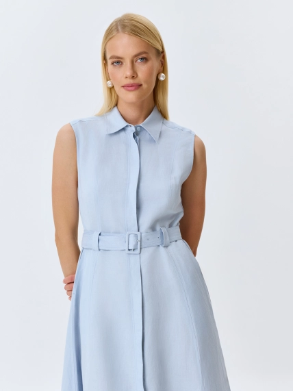 Льняное платье-рубашка