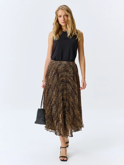 Юбка-плиссе с анималистичным принтом