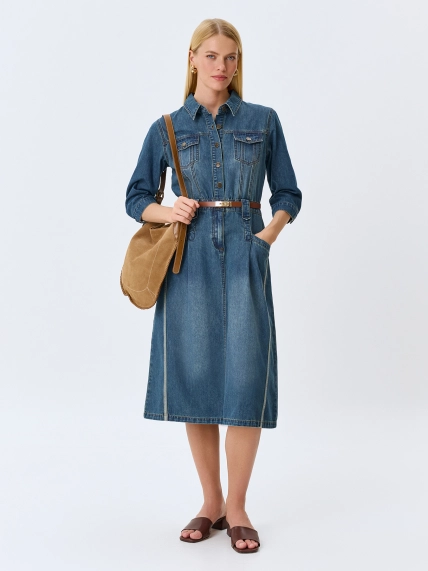 Джинсовое платье-рубашка