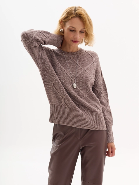 Свитер с ромбами из 100% хлопка