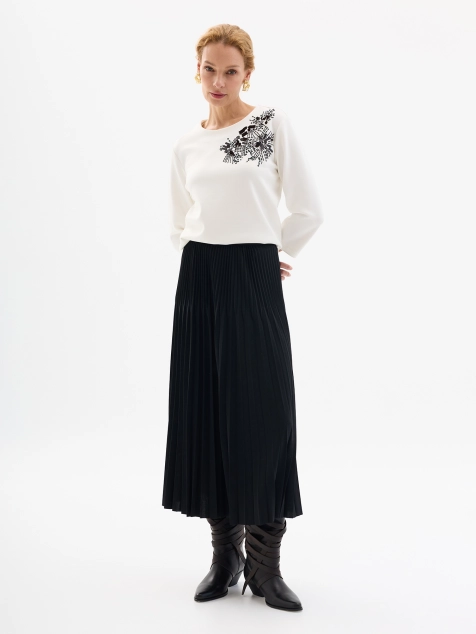 Плиссированная юбка-миди