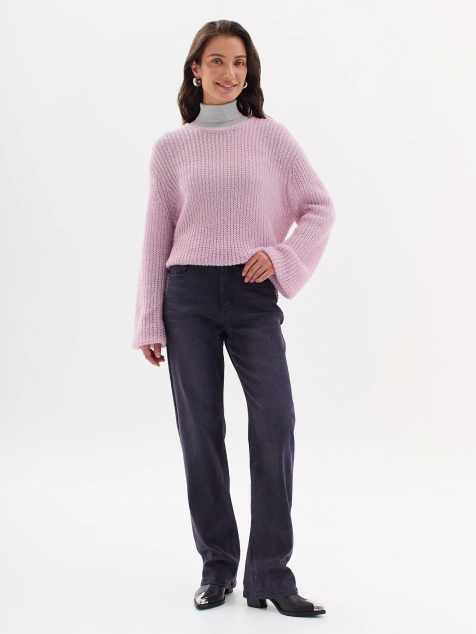 Яркие джинсы со стразами и тенселем в составе