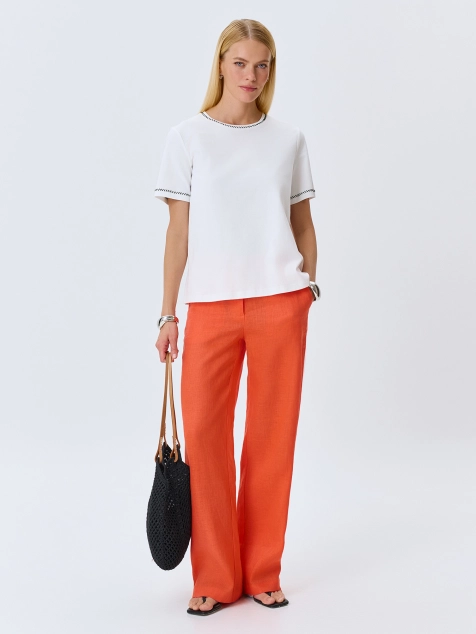 Футболка из 100% хлопка с ручным стежком