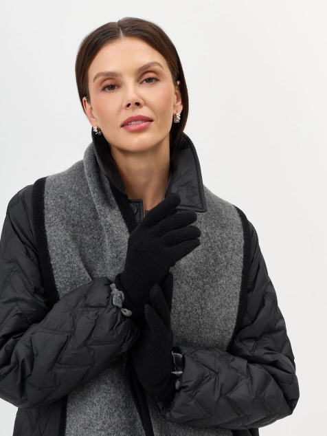 Вязаные перчатки с контрастной отделкой