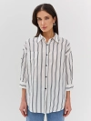 Рубашка из смесового льна в полоску