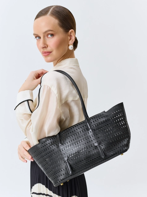 Ажурная сумка-шоппер с кошельком