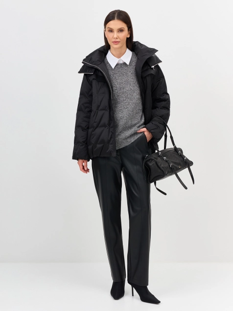 Куртка с фактурной стежкой из ткани с атласным эффектом