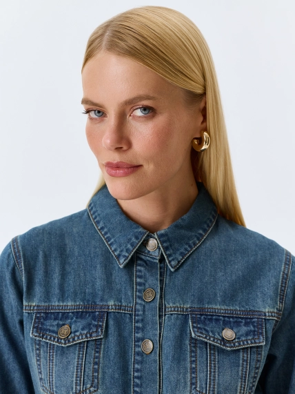 Джинсовое платье-рубашка