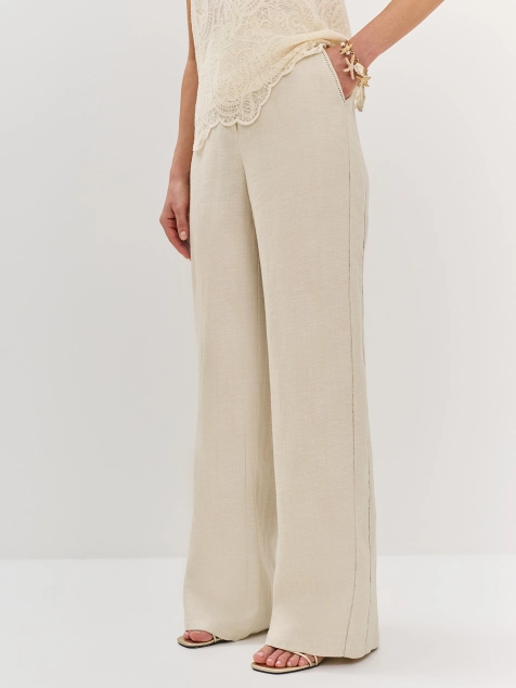 Прямые брюки из 100% льна