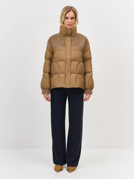 Стеганая куртка с шерстяными вставками