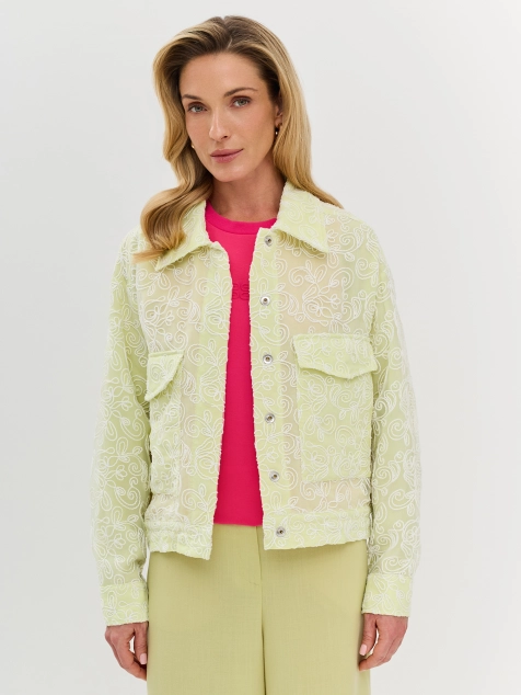 Летний жакет из вышитой органзы