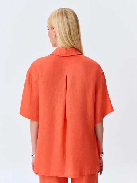 Яркая рубашка из 100% льна