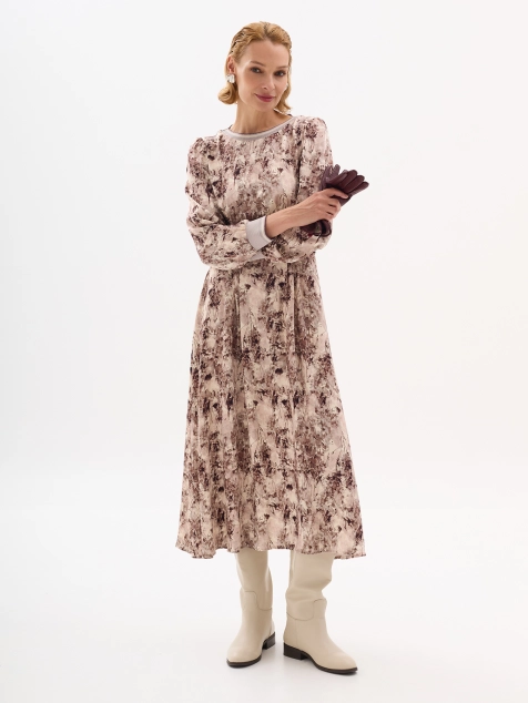 Романтичное платье с принтом из 100% вискозы