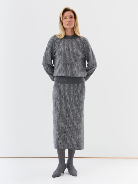 Жаккардовая юбка с кашемиром
