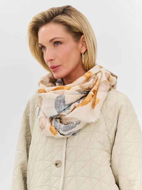 Тонкий палантин с цветочным принтом