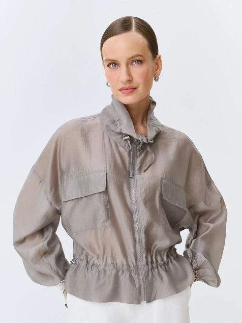 Полупрозрачный жакет из тенселя