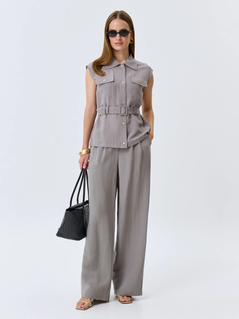 Брюки с мягкими складками из тенселя