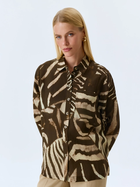 Блузка из тенселя в стиле "Сафари"