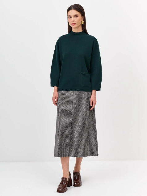 Юбка-миди в мелкую клетку