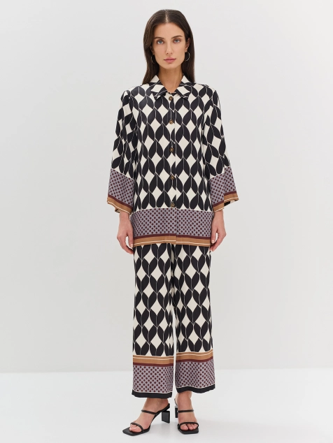 Брюки из вискозы с графичным принтом