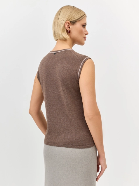 Вязаный топ с контрастной отделкой