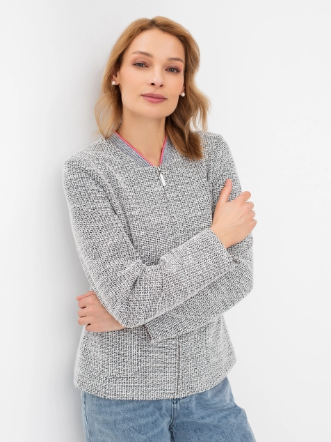 Твидовый жакет с яркой подкладкой