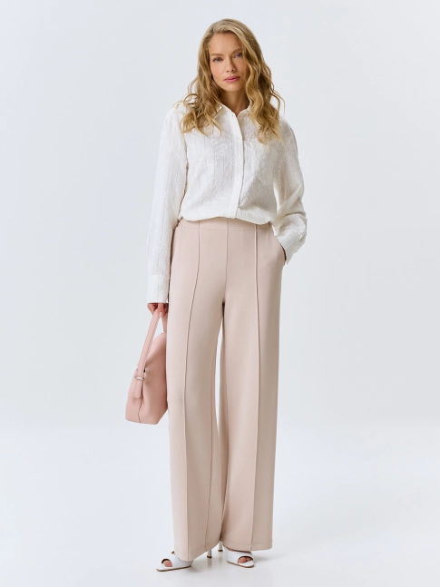 Брюки из мягкого модала с застроченными стрелками