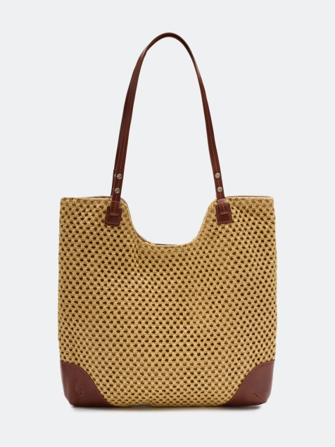 Плетеная сумка-шоппер из рафии