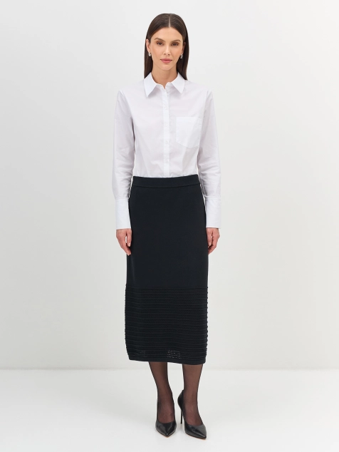 Вязаная юбка с ажурной вставкой