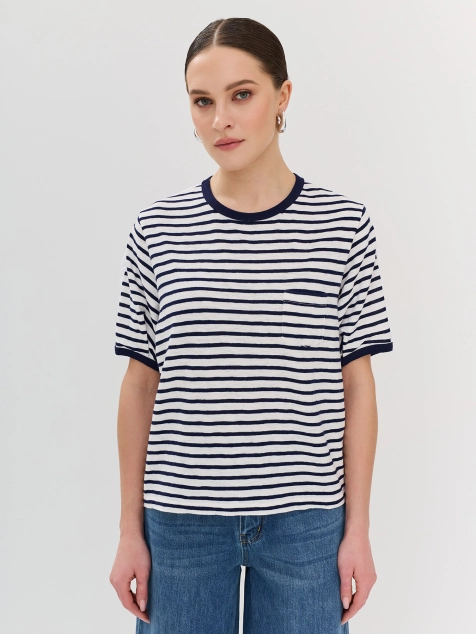 Комбинированная блузка в полоску