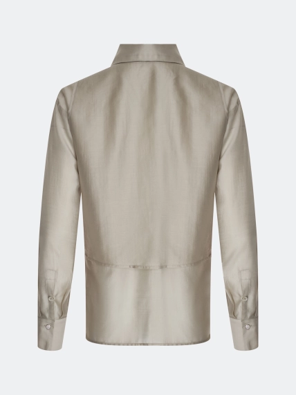 Комбинированная блузка из смесового тенселя