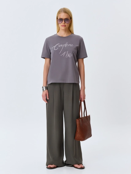 Футболка с принтом из страз