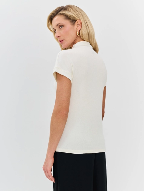 Базовый топ с воротником стойкой