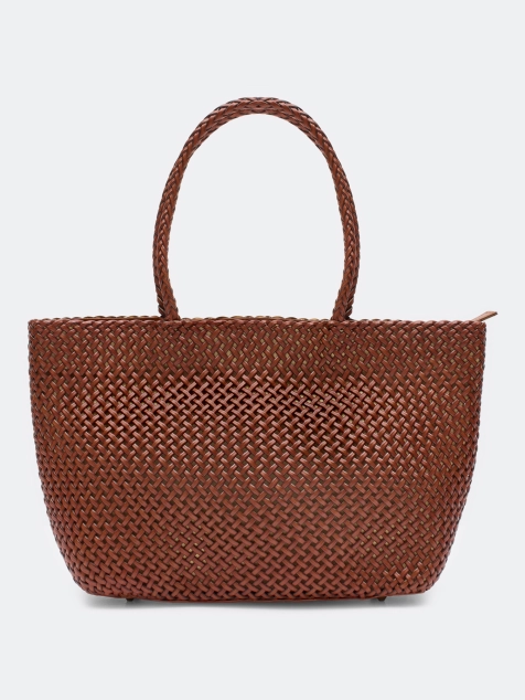 Плетеная сумка из натуральной кожи