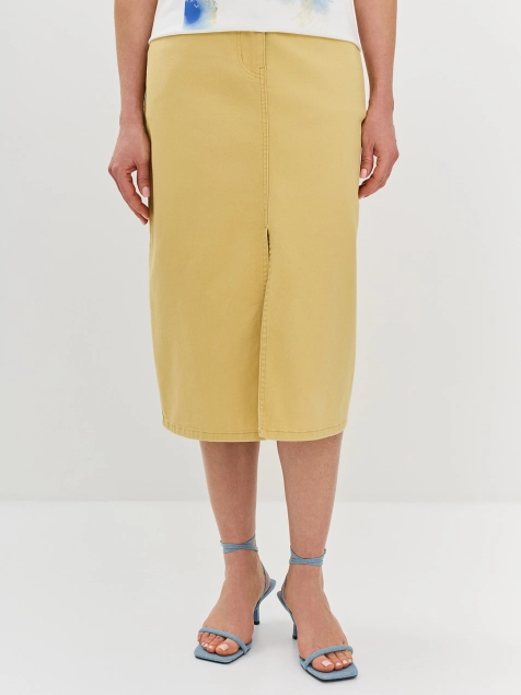 Юбка-миди из мягкого денима