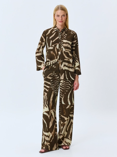 Брюки из тенселя в стиле "Сафари"