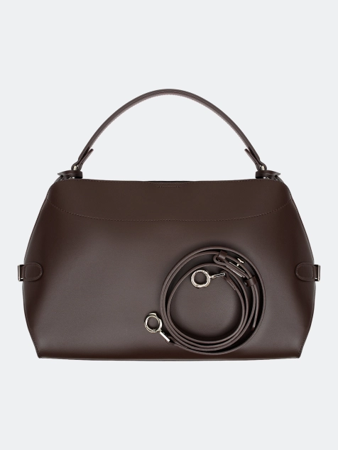 Кожаная сумка с косметичкой